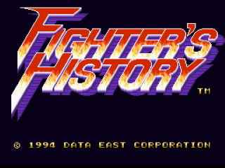 Fighter's History title screen for Super Famicom